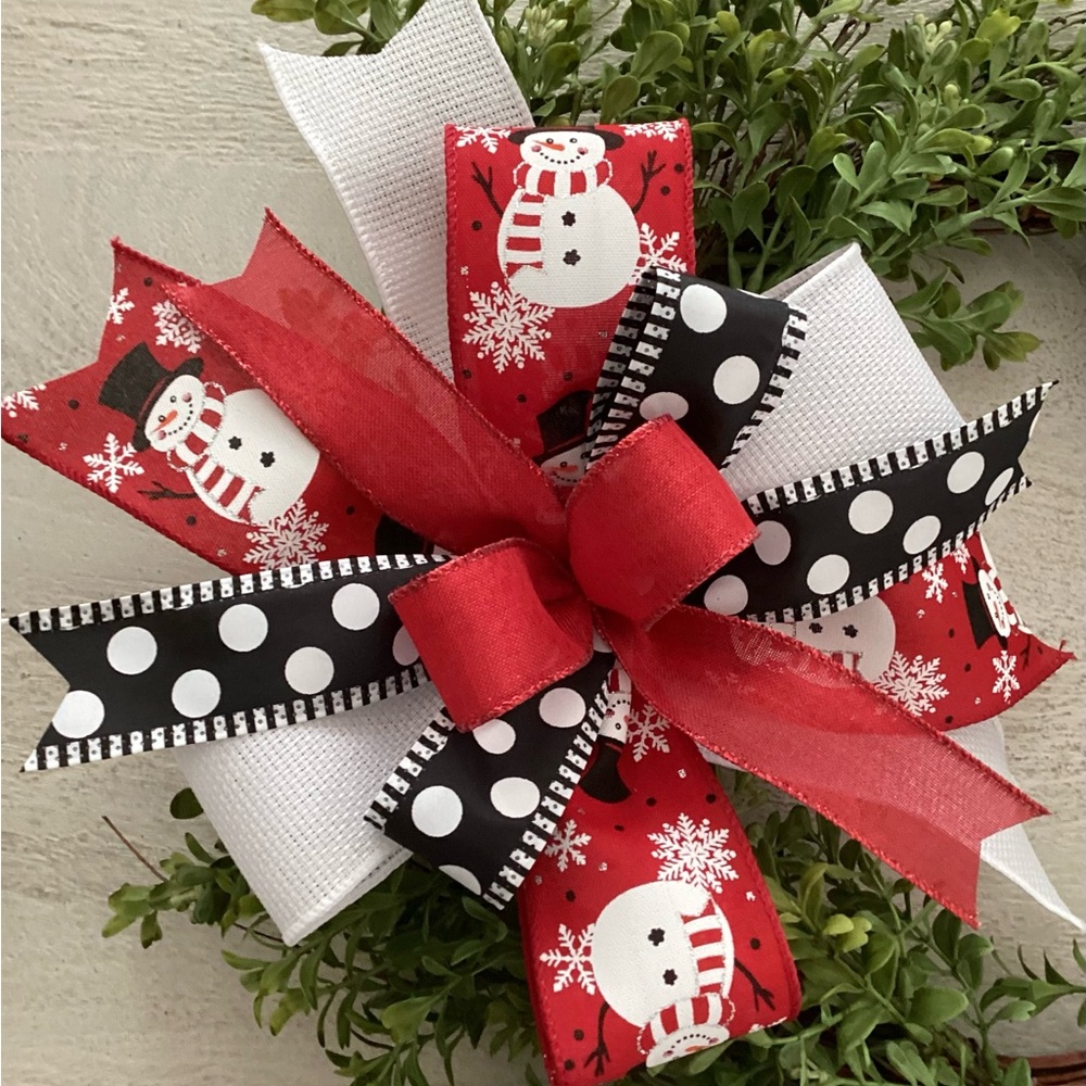 Festive Snowman Holiday Bow